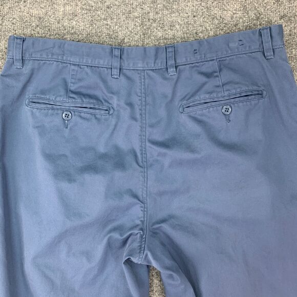 Cremieux Pants Mens 36x29 Cadet Blue Cotton Flat Front Belt Loops Straight Chino - Picture 8 of 14